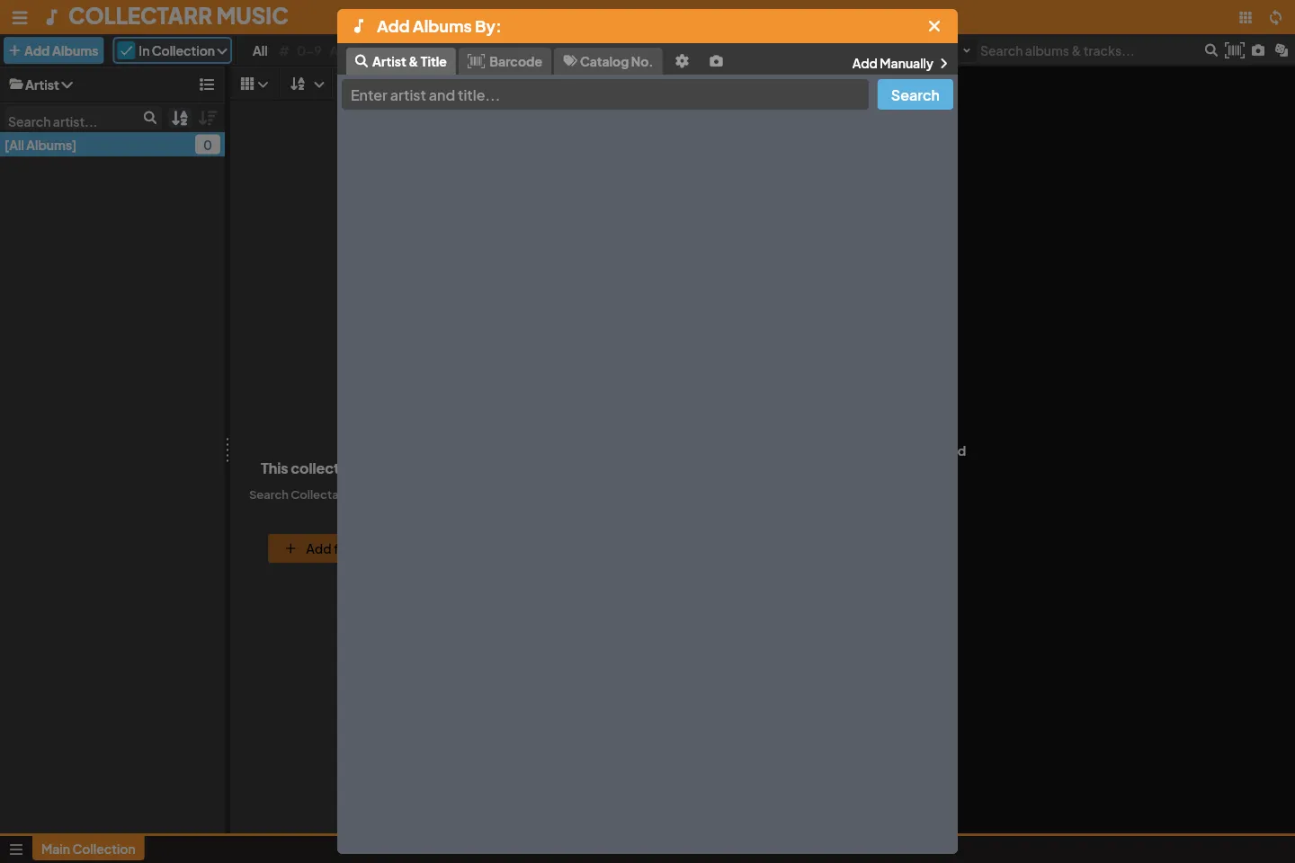Add Albums dialog with Core search results and preview pane